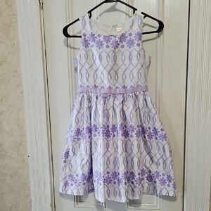 Gymboree Purple and White Sleeveless A-Line Dress
